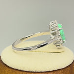 Sterling Silver Oval Green Lab Opal CZ Ring