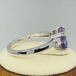 Sterling Silver Trillion Cut Amethyst CZ Ring
