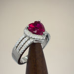Sterling Silver Red Heart CZ Ring