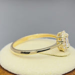 Solid 14K Yellow Gold Radiant CZ Halo Ring