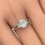 Sterling Silver Elegant Oval Clear CZ Ring