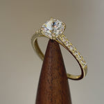 Solid 14K Yellow Gold Solitaire Round Clear CZ Engagement Ring