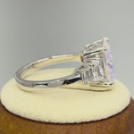 Sterling Silver Iridescent Emerald Cut CZ Ring