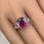 Sterling Silver Bi-Color Blue & Pink Ombre CZ Ring