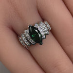 Sterling Silver Marquise Green CZ Ring