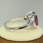 Sterling Silver Bi-Color Blue & Pink Ombre CZ Ring