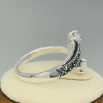 Sterling Silver Mother of Pearl Marcasite Ring