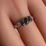 Sterling Silver Triple Rainbow CZ Ring