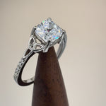 Sterling Silver Square Clear Celtic CZ Ring