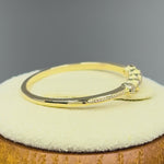 Solid 14K Yellow Gold Thin Stackable CZ Ring