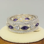 Sterling Silver Purple CZ Eternity Ring