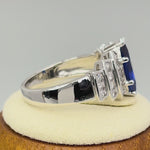 Sterling Silver Marquise Blue CZ Ring