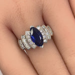 Sterling Silver Marquise Blue CZ Ring