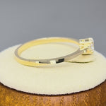 Solid 14K Yellow Gold Oval Clear CZ Ring