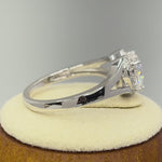 Sterling Silver Heart Iridescent Rainbow CZ Ring