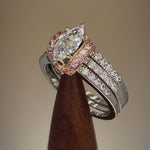 Sterling Silver Two-tone Marquise CZ Engagement Ring