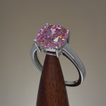 Sterling Silver Cushion-Cut Pink CZ Ring