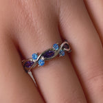 Sterling Silver Eternity Purple & Blue Topaz CZ Ring