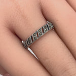 Sterling Silver Stackable Eternity Marcasite Ring