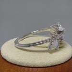 Sterling Silver Vines Iridescent Rainbow CZ Ring