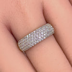 Solid 14K Yellow Gold Pave CZ Ring