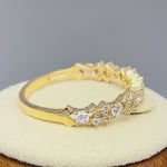 Solid 14K Yellow Gold Xs and Os CZ Ring