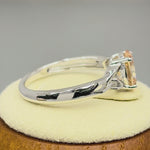 Sterling Silver Charmed Oval Champaign CZ Ring