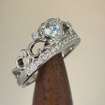 Sterling Silver Heart Crown CZ Ring