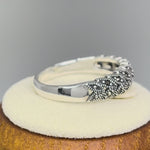 Sterling Silver Marquise Leaves Marcasite Ring