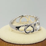 Sterling Silver Interwoven Hearts Ring