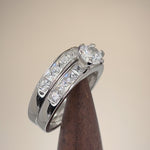 Sterling Silver Clear Engagement Set Ring