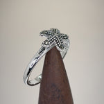 Sterling Silver Star Fish Marcasite Ring