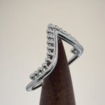 Sterling Silver V Shape Beads Ring