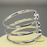 Sterling Silver Spiral CZ Ring