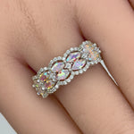 Sterling Silver Iridescent Rainbow CZ Ring