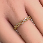 Solid 14K Yellow Gold Simple Twist 0.26 ct. Diamond Ring