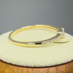 Solid 14K Gold Dainty Baguette CZ Stackable Ring