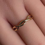 Solid 14K Yellow Gold Plain Braided Ring