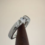 Sterling Silver Channel Bezel Clear CZ Ring