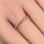 Solid 14K Yellow Gold Single Row Round 0.11 ct. Diamond Ring