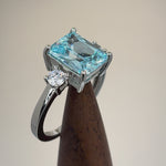 Sterling Silver Light Blue CZ Ring