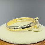 Solid 14K Yellow Gold Baguette Straight Cut CZ Engagement Ring