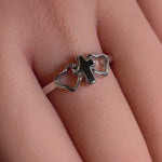 Sterling Silver Cross & Hearts Ring