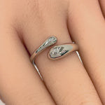 Sterling Silver Unique Wave Round Ring