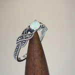 Sterling Silver Opal Marcasite Ring