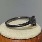 Sterling Silver Black Rhodium Stuck In Between Rainbow CZ Ring