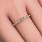 Solid 14K Gold Dainty Baguette CZ Stackable Ring