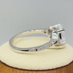 Sterling Silver Square Clear Celtic CZ Ring