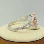 Sterling Silver Rose Gold Two Tone Daisy Flower Ring