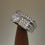 Sterling Silver 2-piece Engagement Set CZ Ring